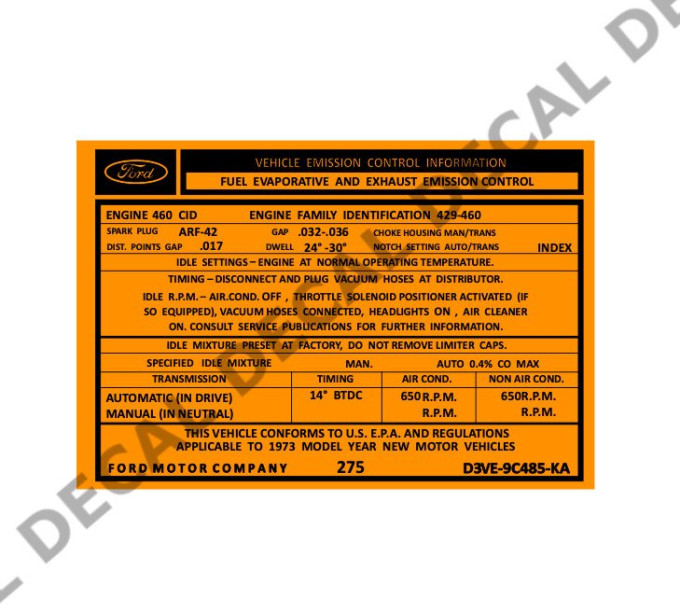 Decal Vehicle Emission Control Information Ford 460 1973.jpeg